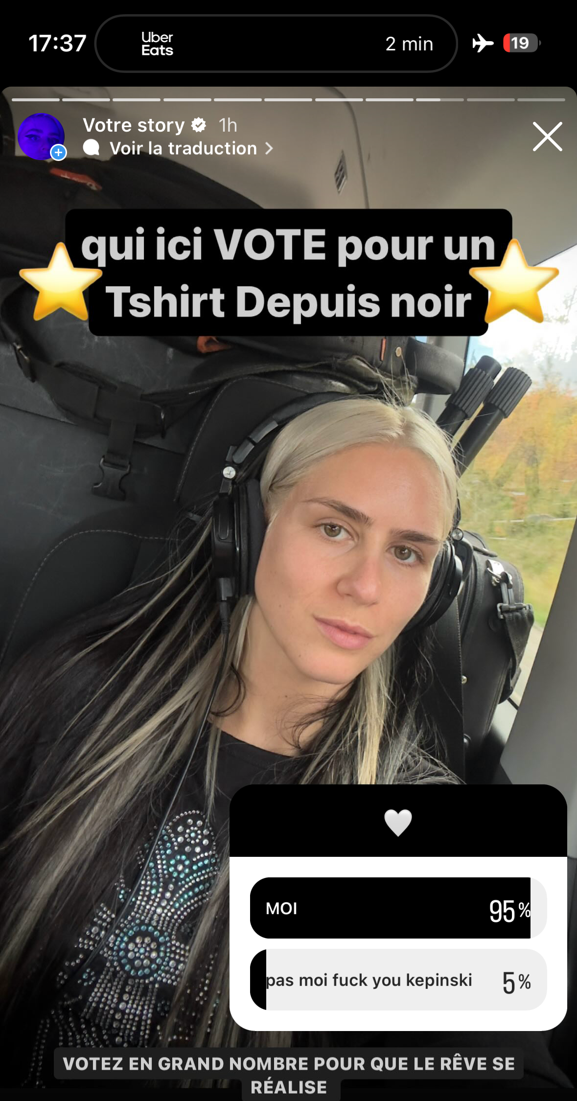 T-shirt Depuis argent sur noir