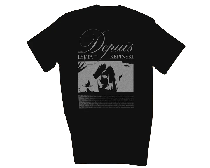 T-shirt Depuis argent sur noir