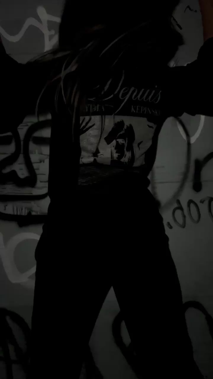 T-shirt Depuis argent sur noir